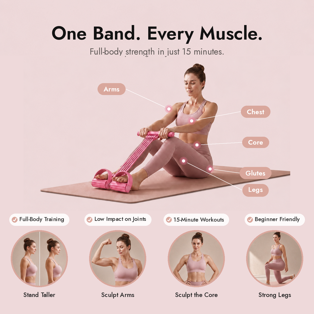 KovaFit 3-in-1 Pedal Resistance Band | Portable Full-Body Workout