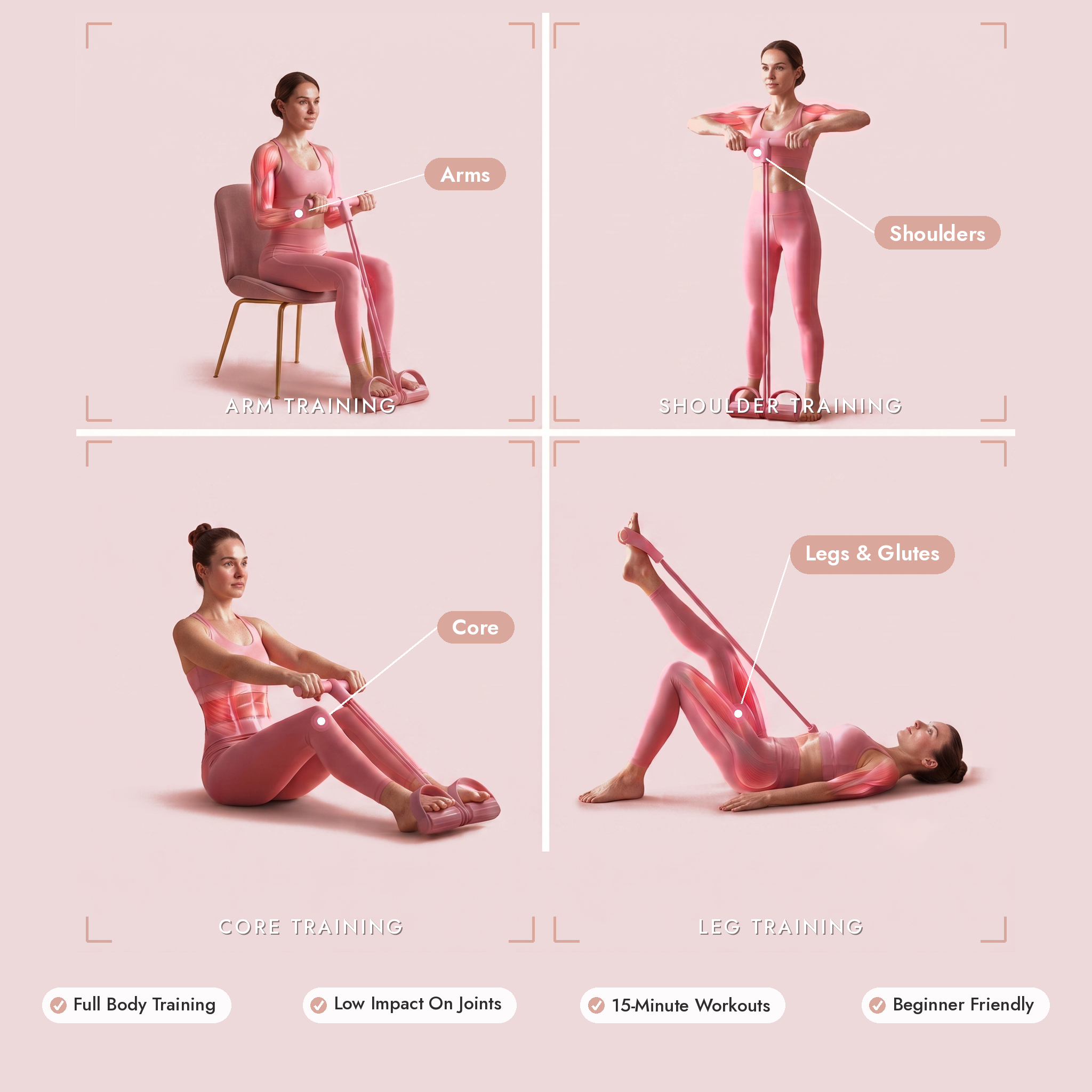 KovaFit 3-in-1 Pedal Resistance Band | Portable Full-Body Workout